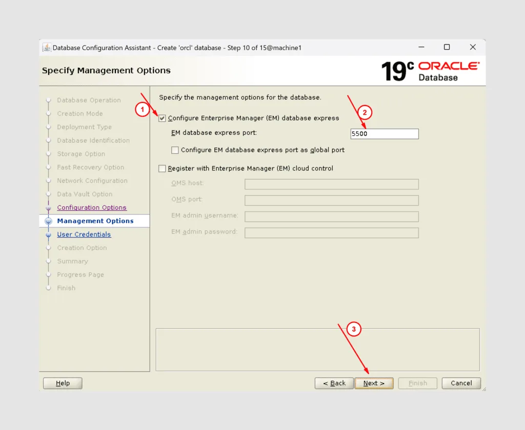 How to create oracle database using gui - graphical user interface method: 12 Database creation step12