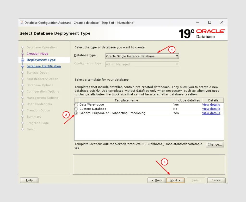 How to create oracle database using gui - graphical user interface method: 5 Database creation step5