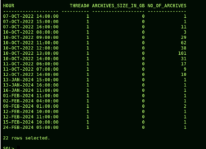 How To Check Archive Generation Rate In Oracle