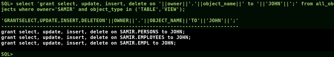 Grant All Privileges To User In Oracle Database
