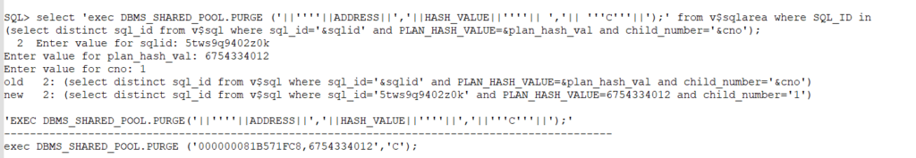 Flush bad SQL Plan from shared pool in Oracle RAC