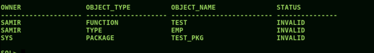 How To Check Invalid Objects In Oracle